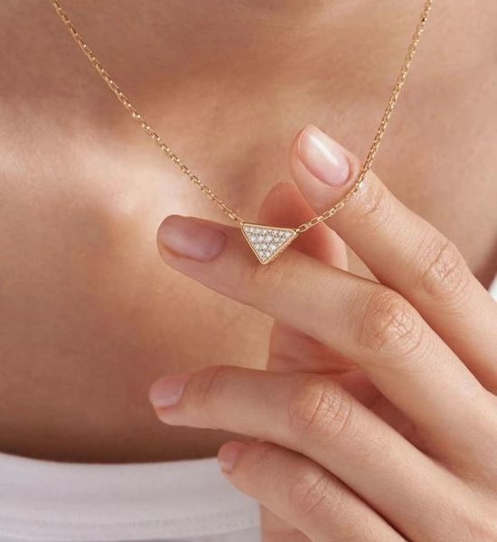 Prada Stylish Triangle Pendant Necklace