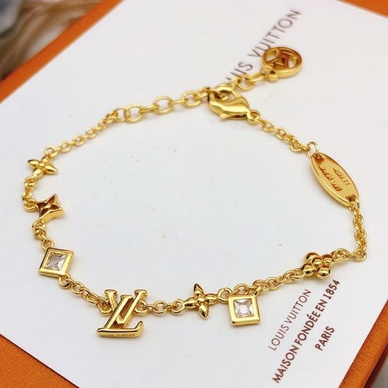 Louis Vuitton LV Square Diamond Smooth Brass Bracelet