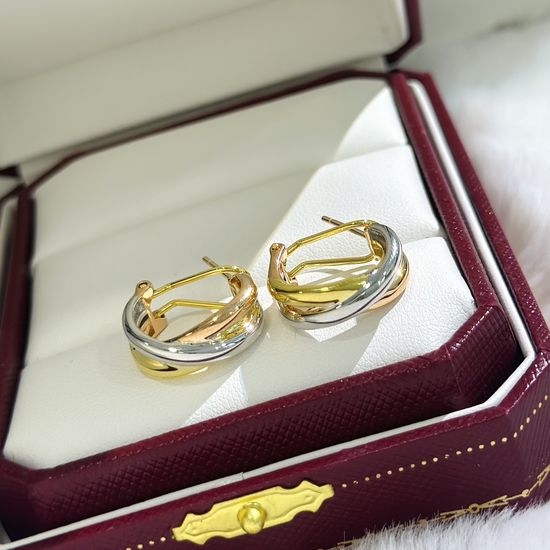Cartier Cross Three Color Polished Earrings