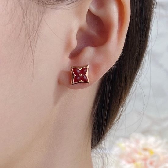Louis Vuitton LV Mandarin Duck Red Stud Earrings