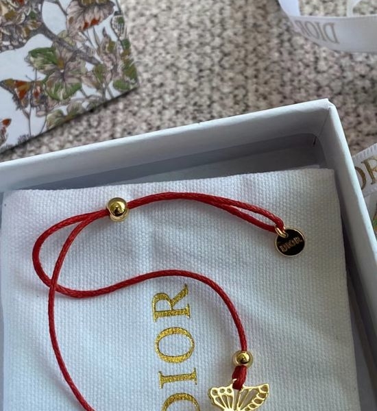 Christian Dior CD Butterfly Red Rope Bracelet