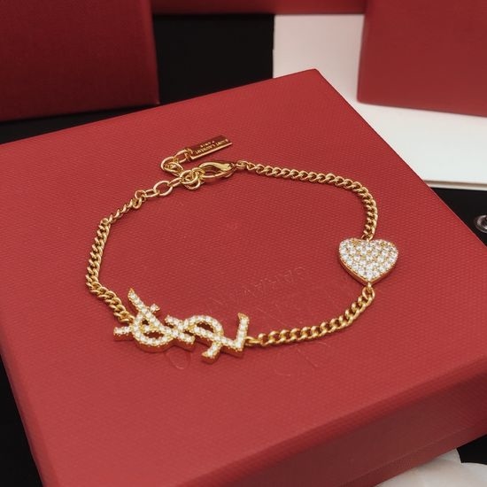 Yves Saint Laurent YSL Lovely Heart Bracelet Premium Brass Material