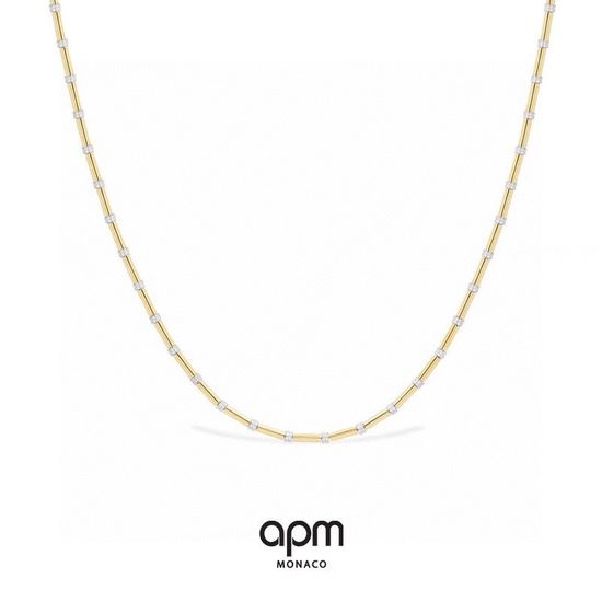 Apm monaco Micro Inlaid Zircon Simple Style Gold Necklace