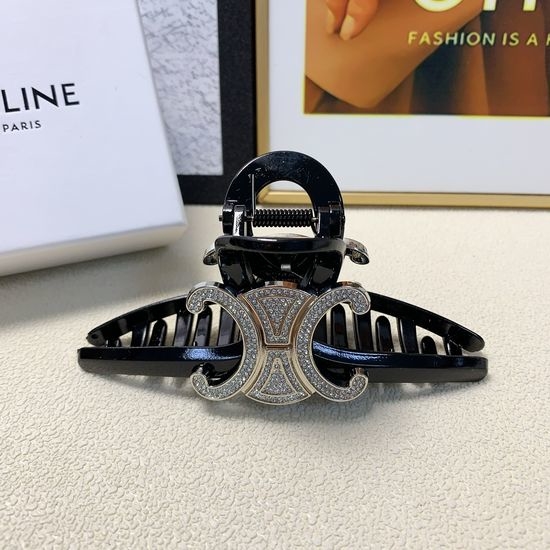 Celine Full Diamond Large Logo Hair Claw