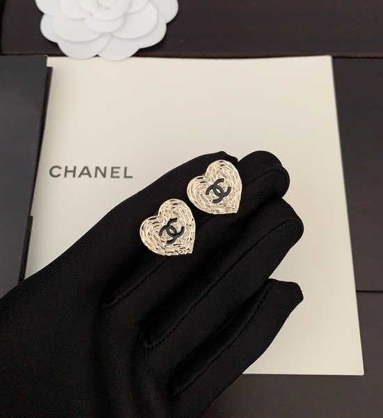 Chanel Heart-Shaped CC Earrings