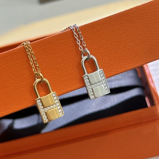 Miu Miu Full Diamond Lock Pendant Necklace