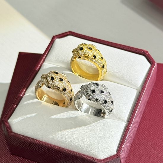 Cartier Full Diamond Leopard Open Ring