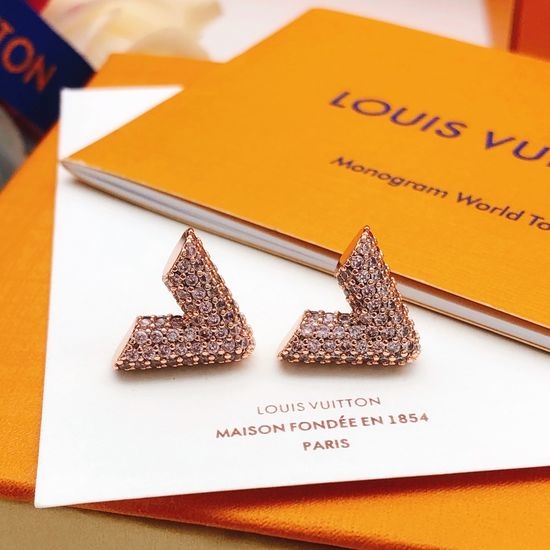 Louis Vuitton LV Rose Gold Diamond Inlaid Jewelry