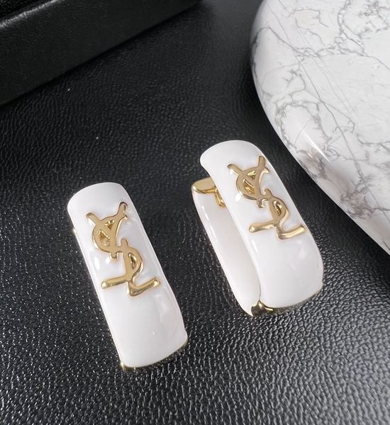 Yves Saint Laurent YSL Enamel Stud Earrings