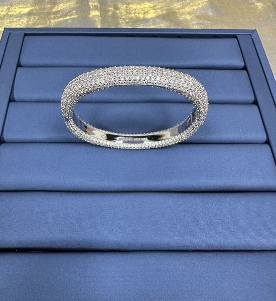 Apm monaco Thick Paved Square Plain Bangle