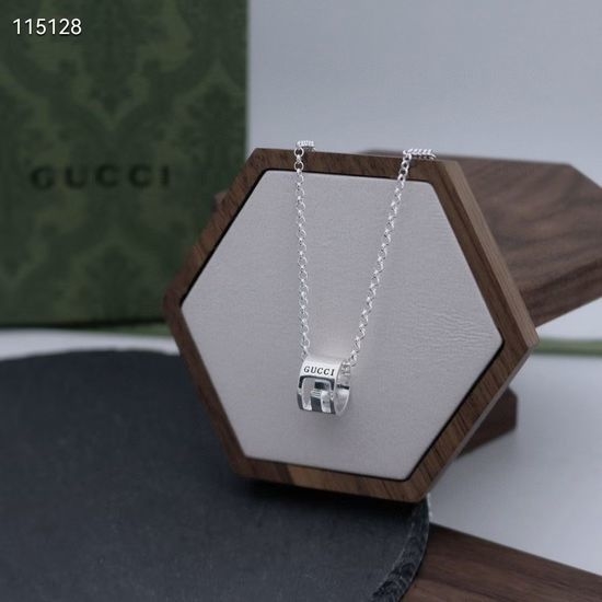 Gucci Hollow Cylinder Pendant Necklace