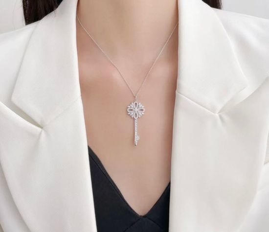Tiffany & Co. Holiday Key Shape Pendant Necklace