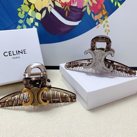 Celine Vintage Logo Hair Claw Clip