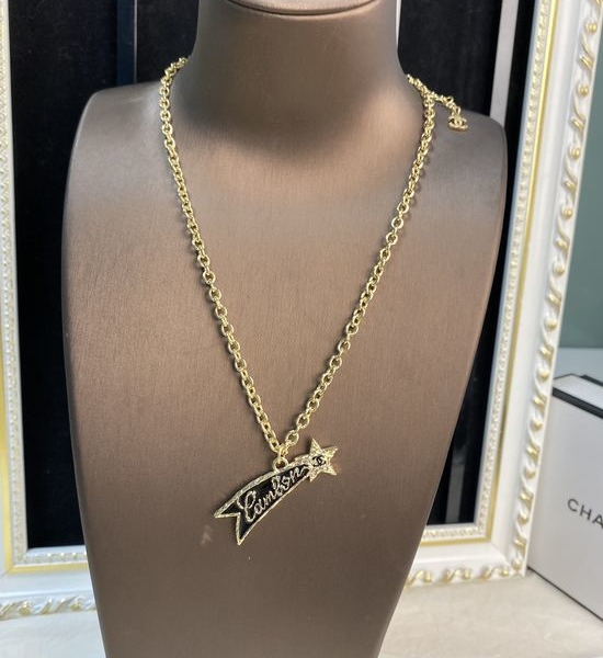 Chanel Black Enamel Star Pendant Necklace