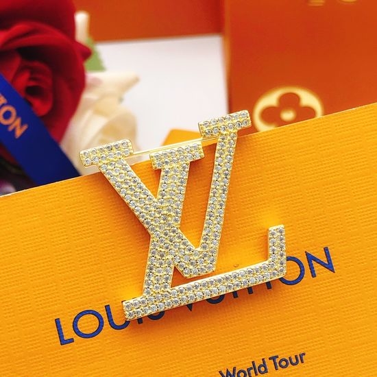 Louis Vuitton LV Rhinestone Inlaid Brooch