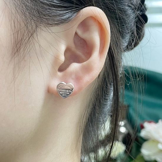 Tiffany & Co. Heart Shaped Diamond Stud Earrings