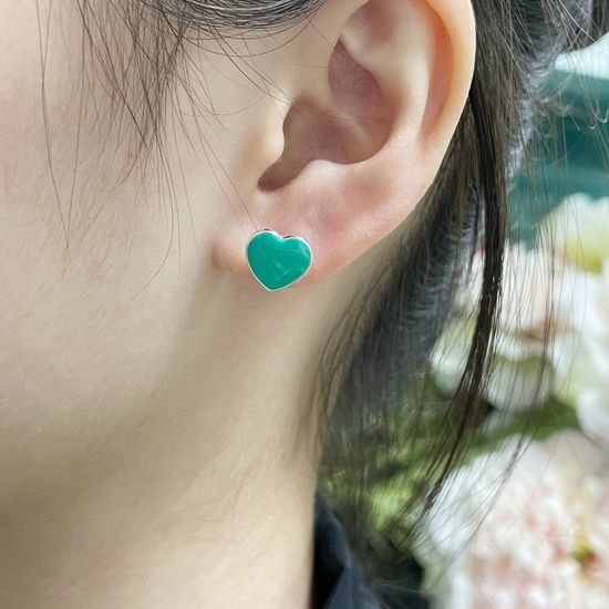 Tiffany & Co. Tiffany Green Heart-shaped Stud Earrings