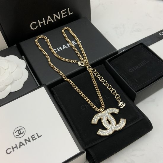 Chanel Sparkling Rhinestone Pendant Necklace