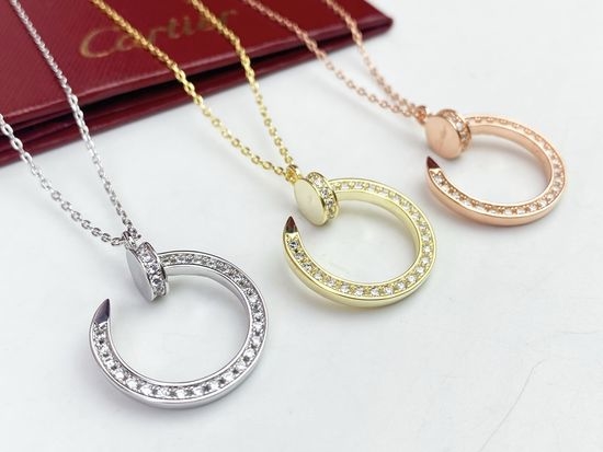 Cartier Full Diamond Nail Pendant Necklace