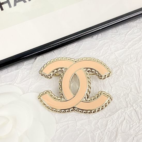 Chanel Pink Enamel Classic Brooch