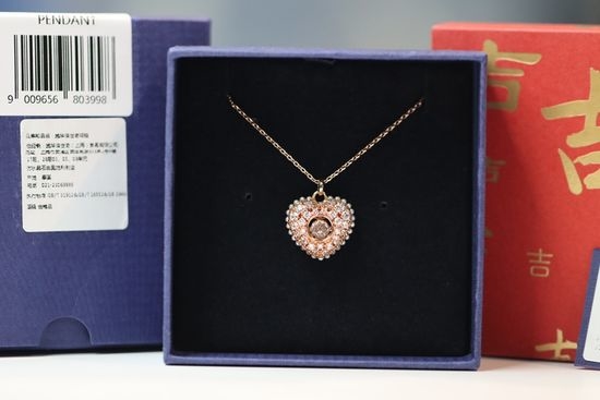 Swarovski Rose Gold Heart Pendant Clavicle Necklace