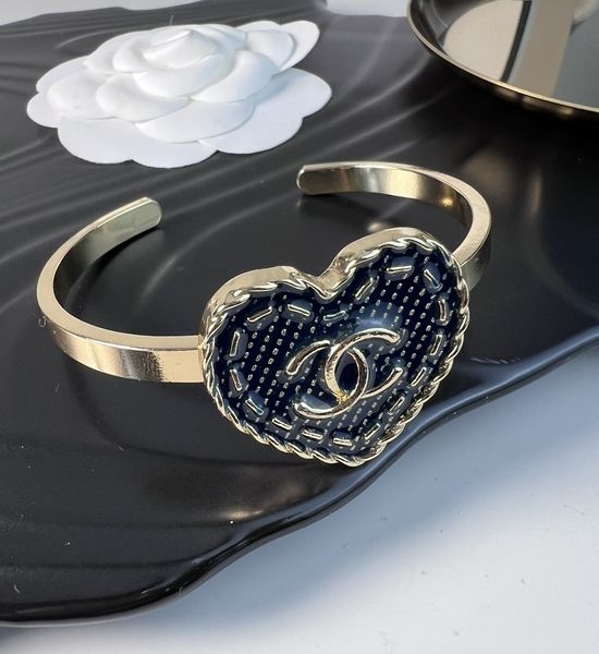 Chanel Denim Style Heart Shape Bangle
