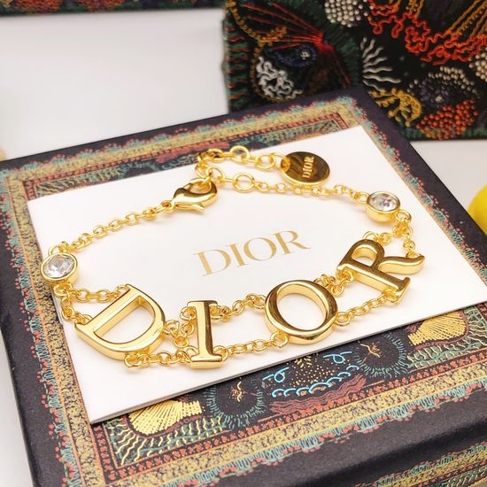 Christian Dior CD Double Layer Brass Material Bracelet