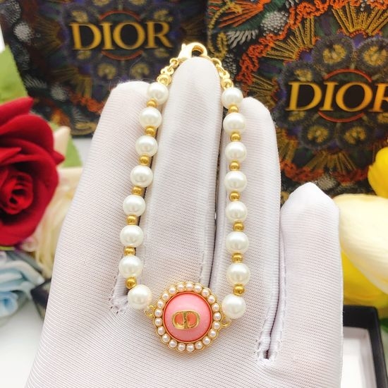 Christian Dior CD Pink Pearl Bracelet