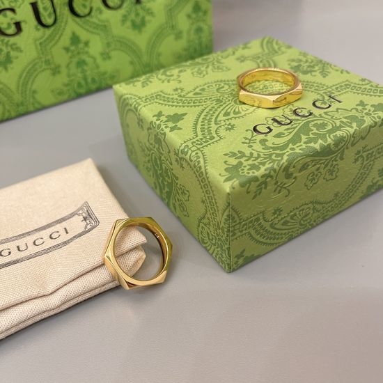 Gucci Hexagon Gold Color Ring Fine Jewelry