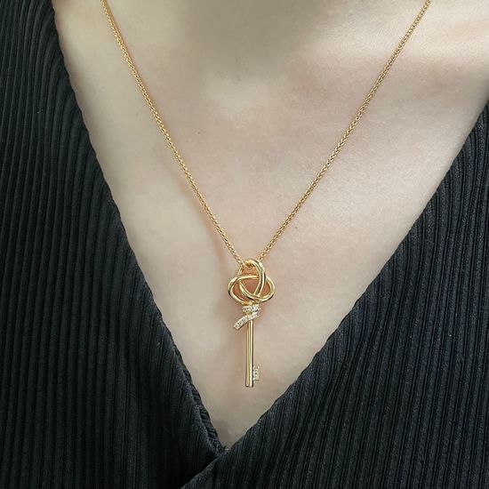 Tiffany & Co. Half Diamond Knot Key Necklace