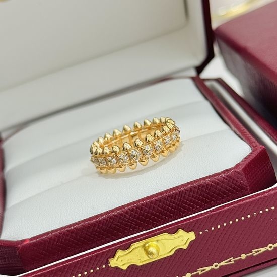 Cartier Stylish Rivet Inlaid Diamond Ring