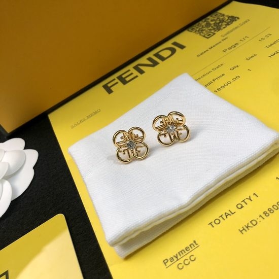 Fendi Delicate Elegant Minimalist Hoop Earrings
