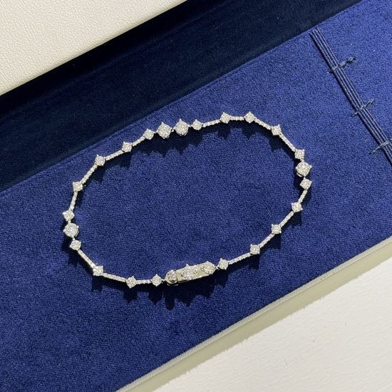 De Beers Sterling Silver Zircon Inlaid Bracelet