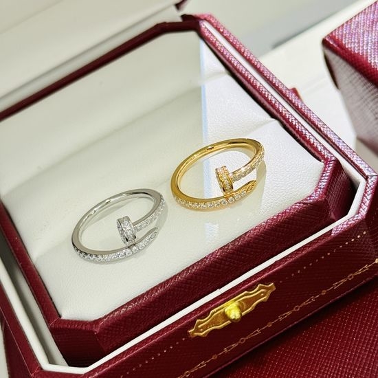 Cartier Full Diamond Inlaid Nail Shape Ring