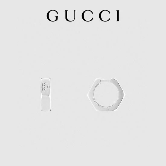 Gucci Engraved Logo Drop Earrings