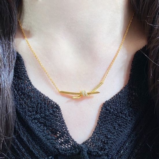 Tiffany & Co. Half Diamond Knot Necklace