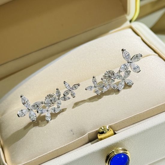 Graff Four Butterfly Pear Cut Diamond Earrings