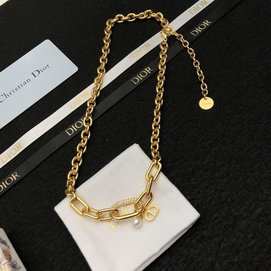 Christian Dior CD Vintage Style Pendant Necklace