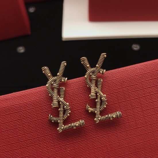 Yves Saint Laurent YSL Twist Design Stud Earrings