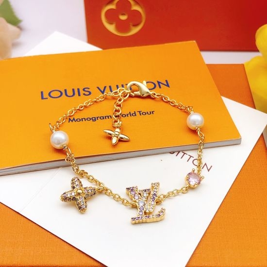Louis Vuitton LV Colorful Diamond Bracelet Brass Material