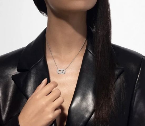 Messika Pave Diamond Sliding Pendant Necklace