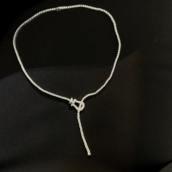 Fred Paved CZ Silver Pendant Necklace