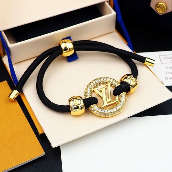 Louis Vuitton LV Rhinestone Stretch Bracelet Black
