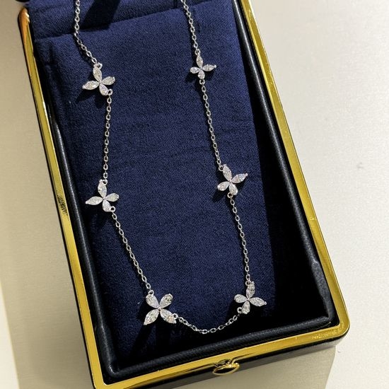 Polo Ralph Lauren Marquise Butterfly Zircon Silver Necklace