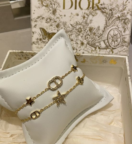 Christian Dior CD Shiny Star Clover Bracelet Set of Two