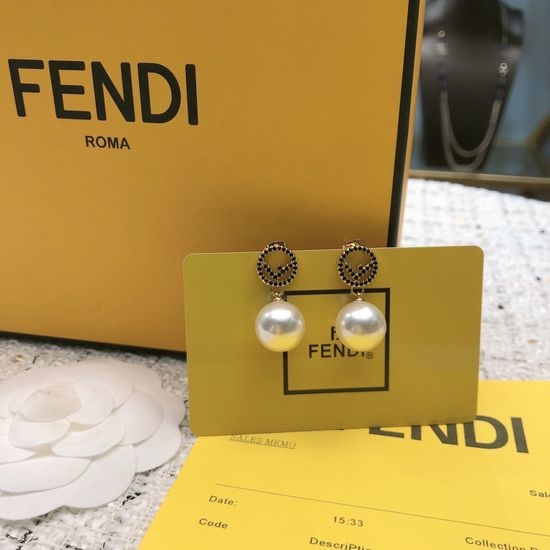 Fendi Elegant Logo Stud Earrings