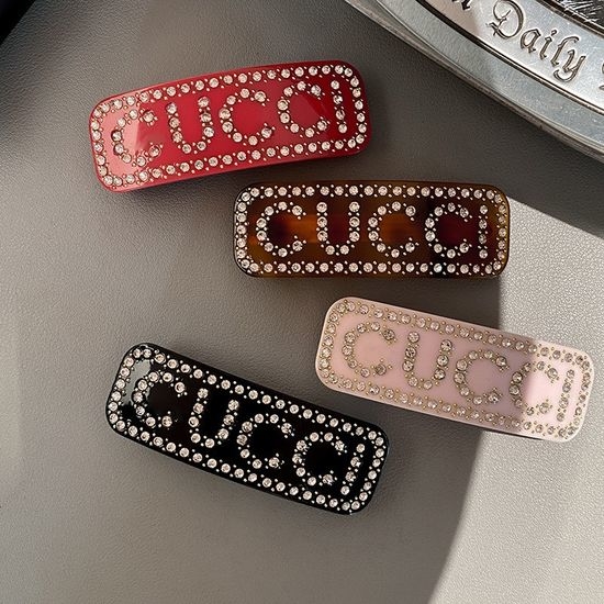 Gucci Rhinestone Embellished Side Hair Clips