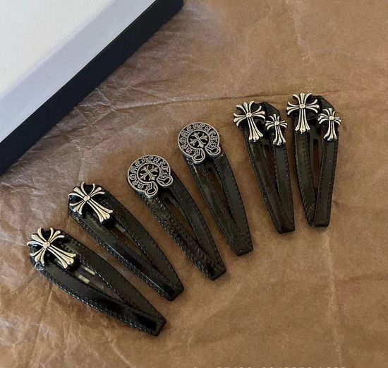 Chrome Hearts Vintage Cross Design Hair Barrettes Clips