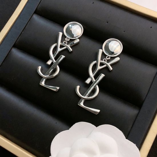 Yves Saint Laurent YSL Luxury Textured Stud Earrings Premium Material