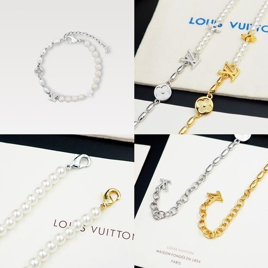 Louis Vuitton LV Asymmetric Beaded Adjustable Chain Bracelet
